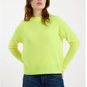 BRODIE Neon Yellow 100% Cashmere Pullover Sweater Jumper Women’s Size Medium